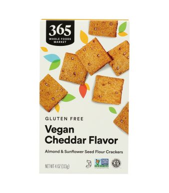 365无麸质素食切达风味杏仁和葵花籽面粉饼干4盎司